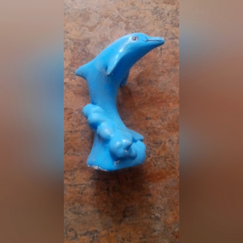 Blue Dolphin Ceramic Perch Accent